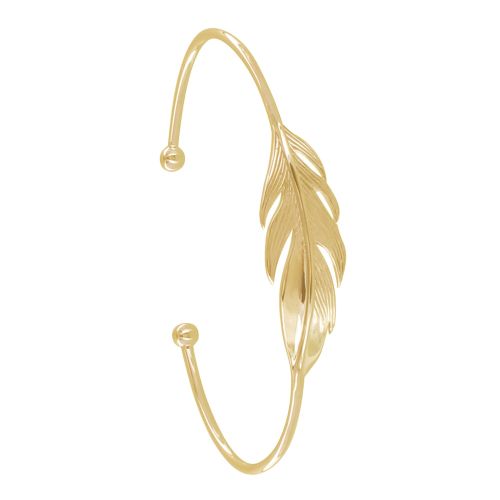 Bracelet Plaqué Demi Jonc Plume - LES POULETTES BIJOUX - Modalova