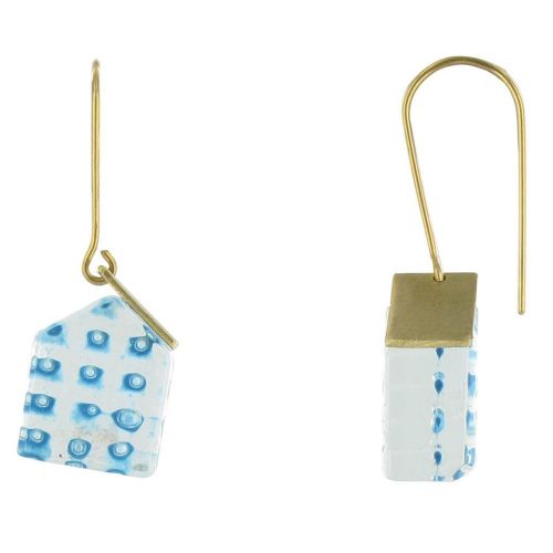 Boucles d'Oreilles Sweet Home Laiton et Pâte de Verre - Class - LES POULETTES BIJOUX - Modalova