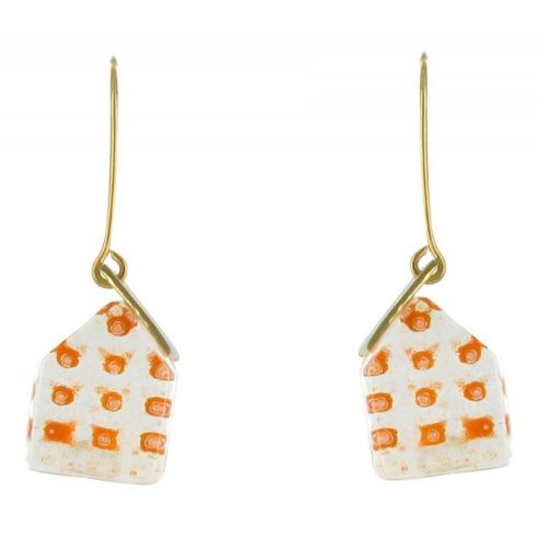 Boucles d'Oreilles Sweet Home Laiton et Pâte de Verre - Class - LES POULETTES BIJOUX - Modalova