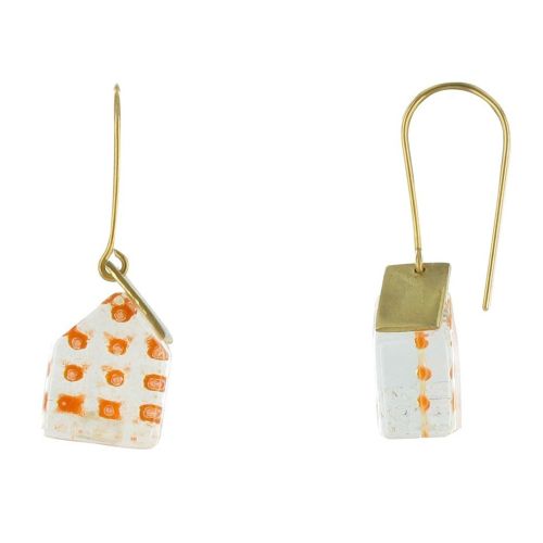 Boucles d'Oreilles Sweet Home Laiton et Pâte de Verre - Class - LES POULETTES BIJOUX - Modalova