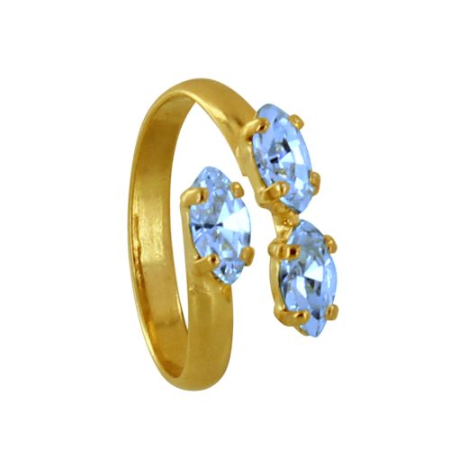 Bague Laiton Doré Trois Strass - taille 60 - LES POULETTES BIJOUX - Modalova
