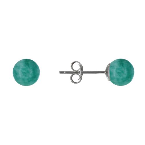 Boucles d'Oreilles Clou Argent 925 Rhodié et Perles d'Amazoni - LES POULETTES BIJOUX - Modalova