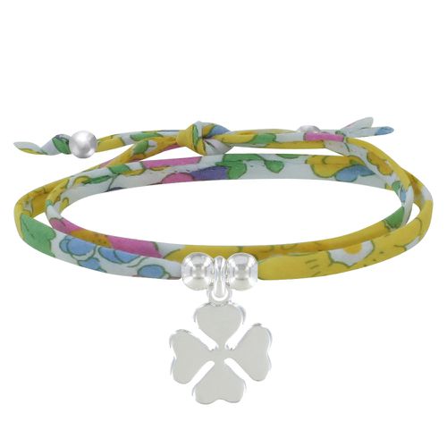 Bracelet Double Tour Lien Liberty et Trèfle Argent - Colors - Jaune - LES POULETTES BIJOUX - Modalova