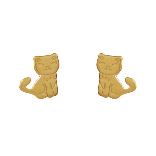 Boucles d'Oreilles Plaqué Petit Chat - LES POULETTES BIJOUX - Modalova