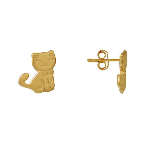 Boucles d'Oreilles Plaqué Petit Chat - LES POULETTES BIJOUX - Modalova