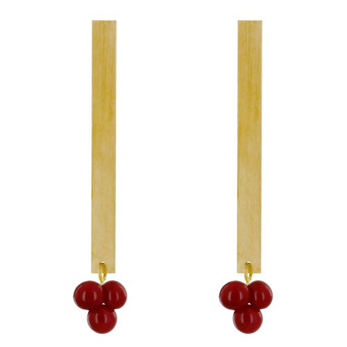 Boucles d'Oreilles Clous Laiton Rectangle Plat et Bouquet de - LES POULETTES BIJOUX - Modalova