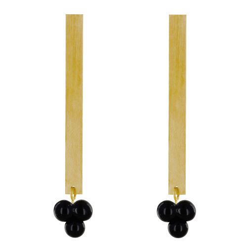 Boucles d'Oreilles Clous Laiton Rectangle Plat et Bouquet de - LES POULETTES BIJOUX - Modalova