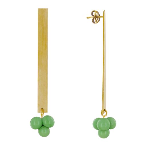 Boucles d'Oreilles Clous Laiton Rectangle Plat et Bouquet de - LES POULETTES BIJOUX - Modalova