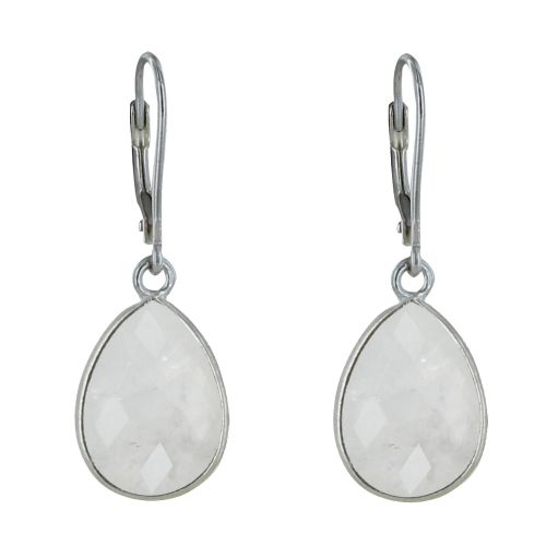 Boucles d'Oreilles Argent Goutte de Pierre de Lune Facettée - LES POULETTES BIJOUX - Modalova