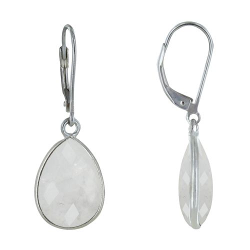 Boucles d'Oreilles Argent Goutte de Pierre de Lune Facettée - LES POULETTES BIJOUX - Modalova