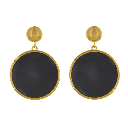 Boucles d'Oreilles Clous Métal Doré Cercle Coloré Translucide - LES POULETTES BIJOUX - Modalova