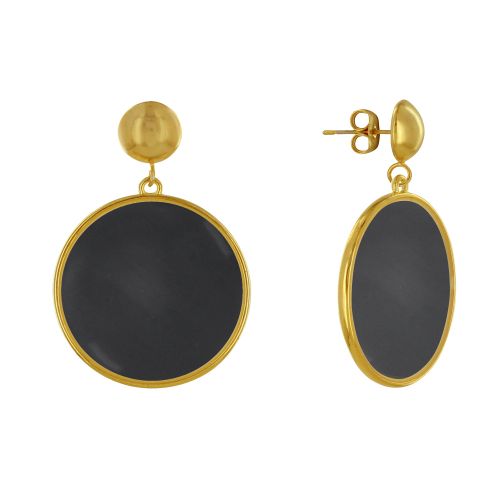 Boucles d'Oreilles Clous Métal Doré Cercle Coloré Translucide - LES POULETTES BIJOUX - Modalova