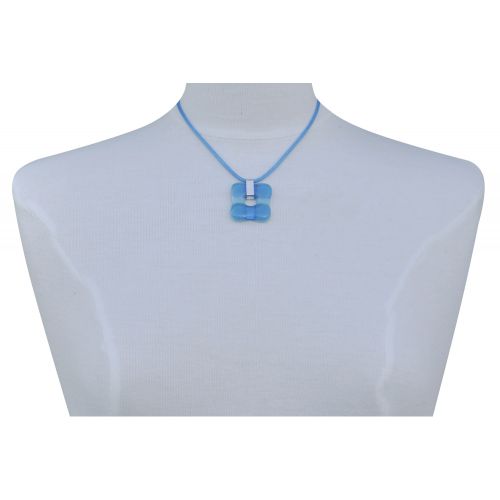 Collier Argent 925 et Petit Pendentif Pâte de Verre Donuts Bl - LES POULETTES BIJOUX - Modalova