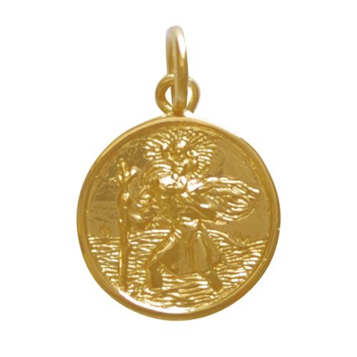 Pendentif Plaqué Médaille Ronde Saint Christophe - LES POULETTES BIJOUX - Modalova