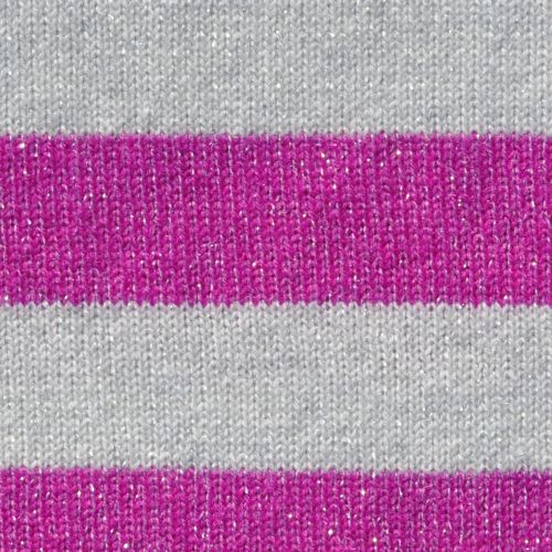 BIJOUX - Echarpe 100% Cachemire Gris Clair à Rayures et Lurex 2 Fils 4 - LES POULETTES - Modalova