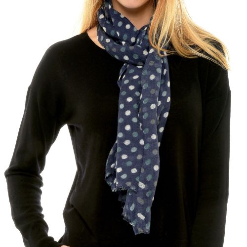 BIJOUX - Echarpe 100% Laine Pois Vert Blanc et Gris - LES POULETTES - Modalova