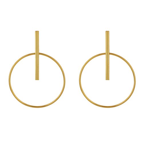 Boucles d'Oreilles Laiton Doré Tige et Anneau - LES POULETTES BIJOUX - Modalova
