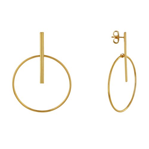 Boucles d'Oreilles Laiton Doré Tige et Anneau - LES POULETTES BIJOUX - Modalova