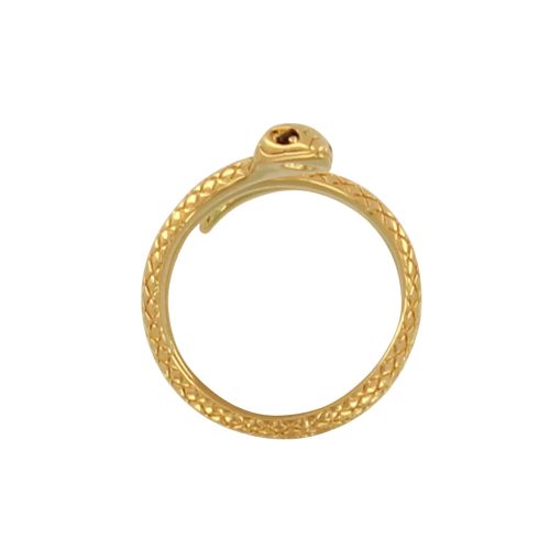 Bague Plaqué Long Serpent et Oxydes Noir - taille 50 - LES POULETTES BIJOUX - Modalova