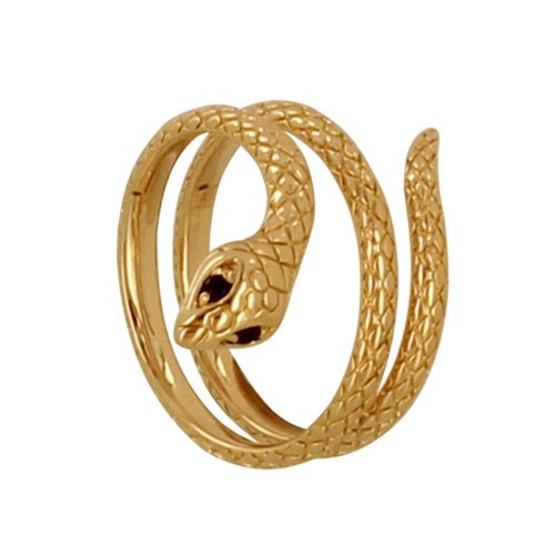 Bague Plaqué Long Serpent et Oxydes Noir - taille 50 - LES POULETTES BIJOUX - Modalova