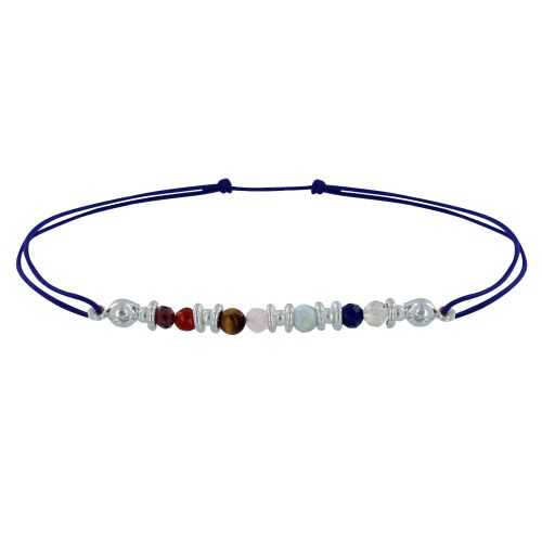 Bracelet Lien Argent 7 Chakras - LES POULETTES BIJOUX - Modalova