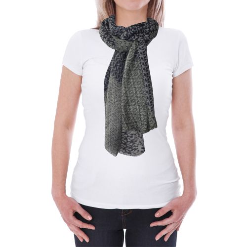 BIJOUX - Echarpe 100% Laine Feuillages Bleu Navy et Vert - LES POULETTES - Modalova