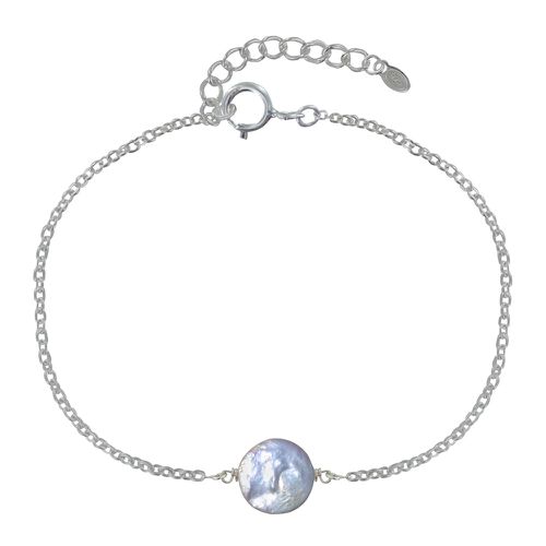 Bracelet Argent Perle de Nacre Plate - LES POULETTES BIJOUX - Modalova