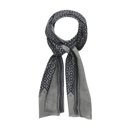 BIJOUX - Echarpe 100% Laine Lignes Rouges Losanges Bleu Navy - LES POULETTES - Modalova