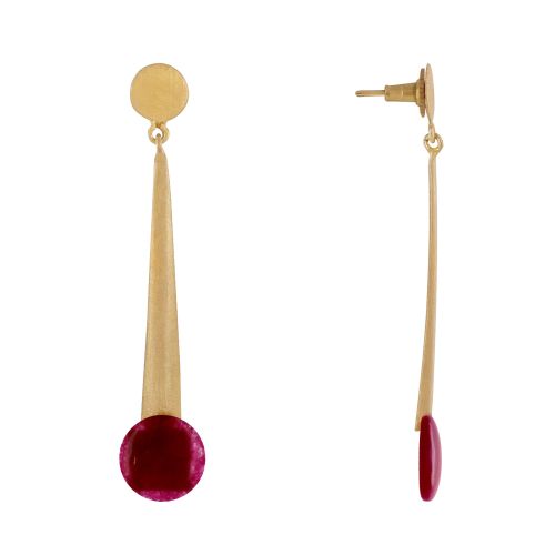 Boucles d'Oreilles Laiton Doré Pastille Cône et Disque Coloré - LES POULETTES BIJOUX - Modalova