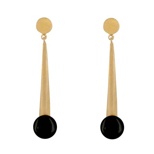 Boucles d'Oreilles Laiton Doré Pastille Cône et Disque Coloré - LES POULETTES BIJOUX - Modalova