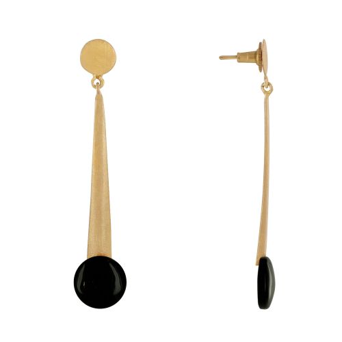 Boucles d'Oreilles Laiton Doré Pastille Cône et Disque Coloré - LES POULETTES BIJOUX - Modalova