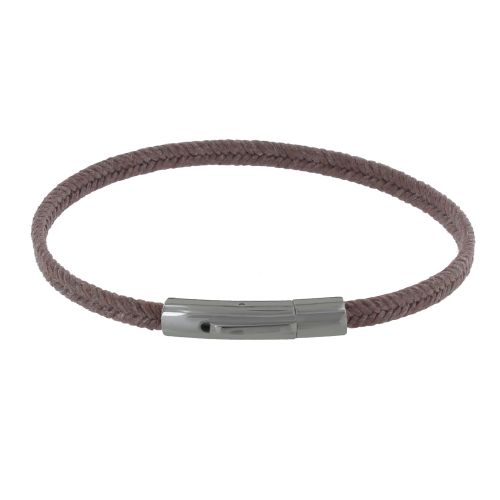 Bracelet Tresse en Coton Chocolat - LES POULETTES BIJOUX - Modalova