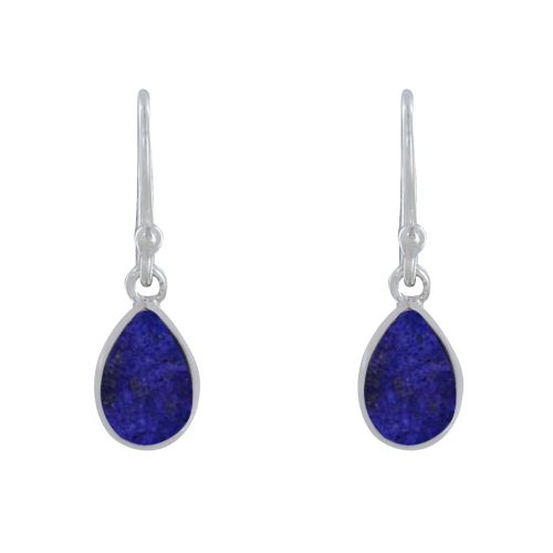 Boucles d'Oreilles Argent 925 Crochet Petite Goutte de Lapis - LES POULETTES BIJOUX - Modalova