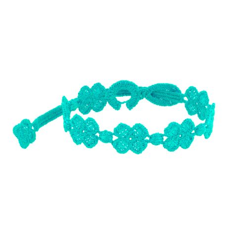 Cruciani Bracelet Dentelle 7 Trèfles Bleu Méthylène - LES POULETTES BIJOUX - Modalova