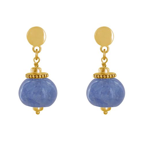 Boucles d'Oreilles Clous Métal Doré et Grosses Perles en Céra - LES POULETTES BIJOUX - Modalova