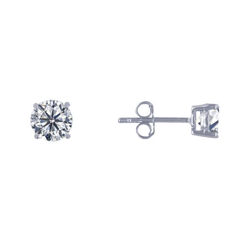 Boucles d'Oreilles 925 Solitaire Strass Cristal 6mm - LES POULETTES BIJOUX - Modalova