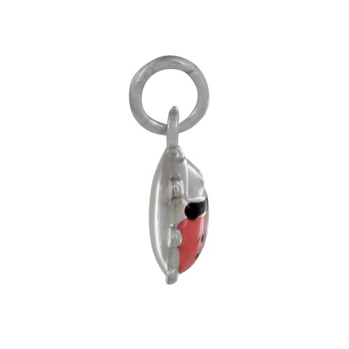 Pendentif Argent 925 Coccinelle Bombée Ligne et Noire - LES POULETTES BIJOUX - Modalova