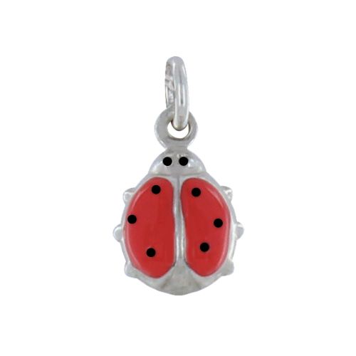 Pendentif Argent Coccinelle Bombée et Noire - LES POULETTES BIJOUX - Modalova