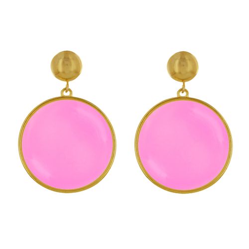 Boucles d'Oreilles Clous Métal Doré Cercle Coloré Translucide - LES POULETTES BIJOUX - Modalova