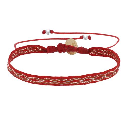 Bracelet Lien Tissé Losanges Orangés - LES POULETTES BIJOUX - Modalova