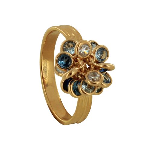 Bague Plaqué Breloques Rondes Dégradé Bleu - taille 54 - LES POULETTES BIJOUX - Modalova