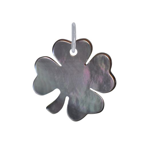 Pendentif Trèfle de Nacre Grise - LES POULETTES BIJOUX - Modalova