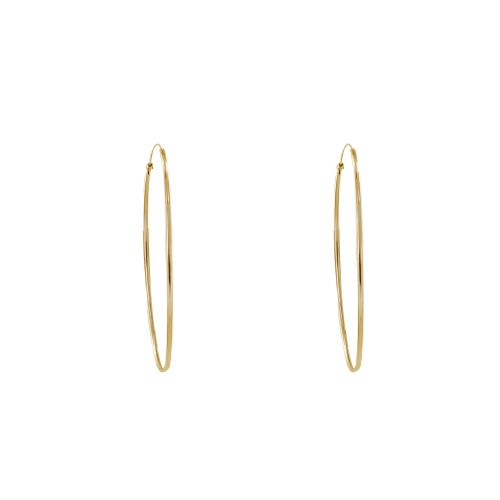 Boucles d'Oreilles Plaqué Fines Créoles 4cm - LES POULETTES BIJOUX - Modalova
