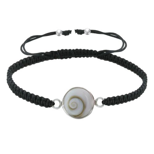 Bracelet Argent 925 Lien Tréssé Oeil de Sainte Lucie Rond - N - LES POULETTES BIJOUX - Modalova
