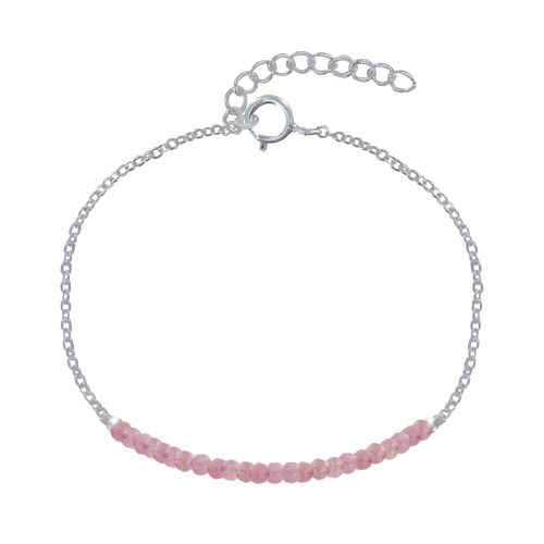 Bracelet Argent Chaine et Perles Facettées de Tourmaline - LES POULETTES BIJOUX - Modalova