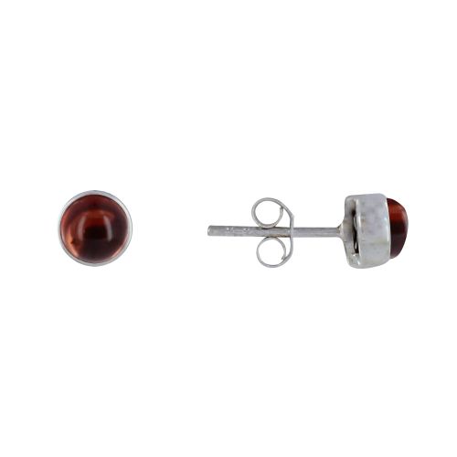 Boucles d'Oreilles Clous Argent 925 Demi Perle de Grenat - LES POULETTES BIJOUX - Modalova