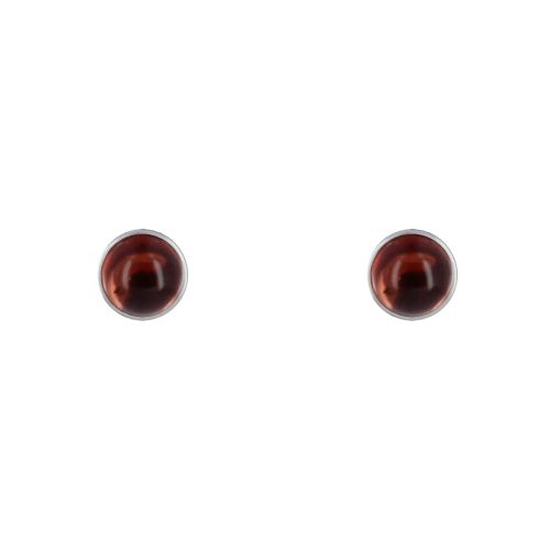 Boucles d'Oreilles Clous Argent 925 Demi Perle de Grenat - LES POULETTES BIJOUX - Modalova