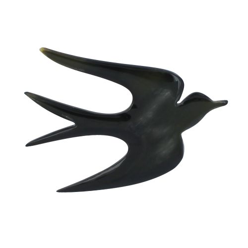 Broche Hirondelle en Corne Modèle 2 - LES POULETTES BIJOUX - Modalova