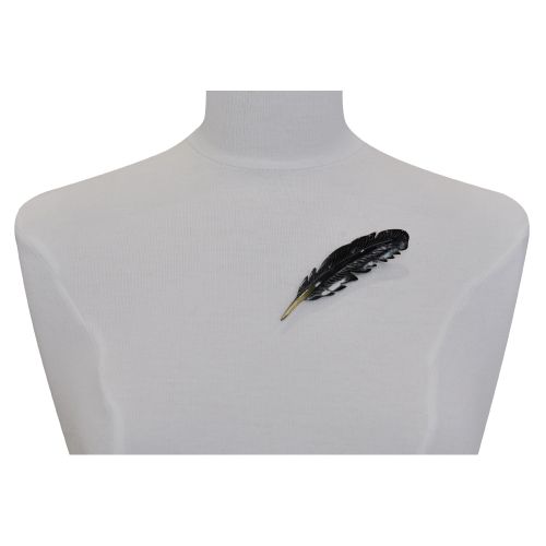 Broche Plume en Corne Modèle 1 - LES POULETTES BIJOUX - Modalova