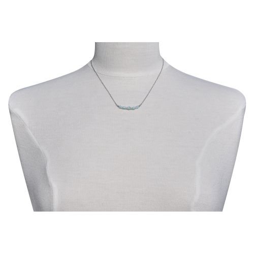 Collier Chaine Argent Cinq Perles de Larimar Anneaux et Perle - LES POULETTES BIJOUX - Modalova